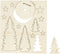 Creotime Houten Figuren Boom/ Sterren Bruin 17 Cm