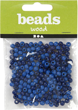 Creotime Houten Kralen Blauw 0,5 Cm 150 Stuks