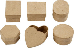 Creotime Mini-dozen Papier-maché 4-6 Cm Bruin 6 Stuks