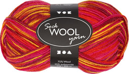 Creotime Sokkengaren L: 200m Rood/oranje Harmonie 50gr