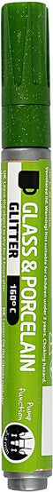 Creotime Verfstift Glas- & Porselein Glitter Lichtgroen