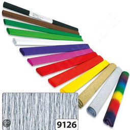 Crepepapier folia 250x50cm nr9126 zilver - 10 stuks