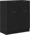 vidaXL - Zwarte - Eikenhouten - Dressoir - 60x30x70 - cm - Bewerkt - Hout