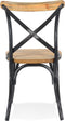 Alterego Ranch - Zwarte Houten Keukenstoel - Verouderde Walnoten Afwerking - 50x47x89cm