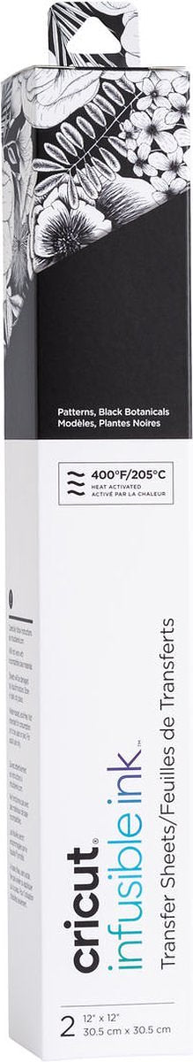 Cricut Infusible Ink Transfervellen met Patroon – Black Botanicals (2 vellen)