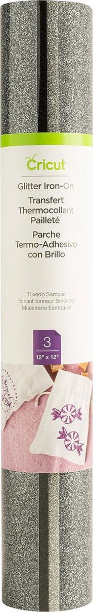 Cricut Iron-On met Glitters 30x30cm – Tuxedo (3 vellen)