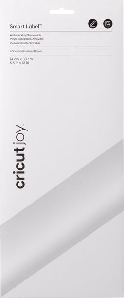 Cricut Joy Beschrijfbaar Smart Vinyl Verwijderbaar 14x33cm – Wit (4 vellen)