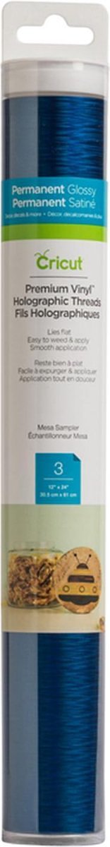 Cricut Premium Vinyl Permanent 30x60cm 3-sheet Sampler (Holographic Threads Mesa)