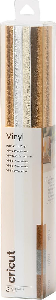 Cricut Premium Vinyl Permanent met Textuur 30x30cm – Precious Metals (3 vellen)
