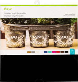Cricut Premium Vinyl Verwijderbaar 30,5x30,5cm – 10 verschillende kleuren (20 vellen)