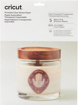 Cricut Printbaar Stickerpapier 21,5x28 cm – Doorzichtig (5 vellen)