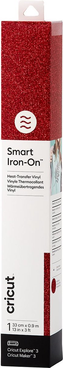 Cricut Smart Iron-On 33x91cm – Rood met glitters (1 vel)
