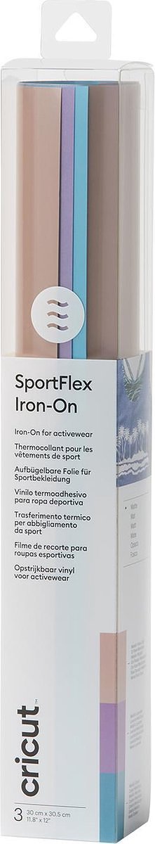 Cricut SportFlex Iron-On 28x30cm – Metallics (3 vellen)