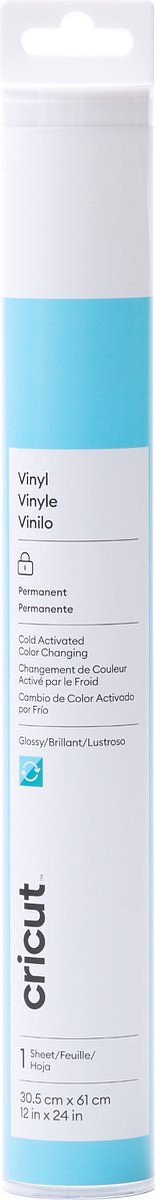 Cricut Vinyl Permanent 30x60cm – Kleurverandering bij kou (blauw)