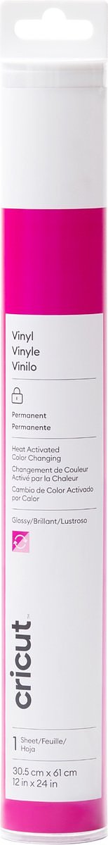 Cricut Vinyl Permanent 30x60cm – Kleurverandering bij warmte (roze)