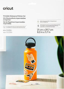 Cricut Waterbestendige Stickerset - A4- Holografisch wit (5 vellen)