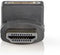 HDMI-Adapter - HDMI Connector - HDMI Female - Verguld - 270° Gehoekt - ABS - Antraciet - 1 Stuks - Window Box