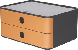 HAN smart-box - ALLISON - 2 lades - stapelbaar - oranje/bruin - HA-1120-83