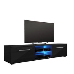 Tenus TV meubel - TV dressoir - LED verlichting - zwart - 140 cm
