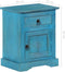 vidaXL - Nachtkastje - 40x30x50 - cm - massief - mangohout - blauw