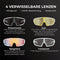 CRNK Fietsbril Hawkeye - 4 Verwisselbare lenzen - UV400 - Fietsbril heren - Fietsbril dames - Sportbril - Zwart
