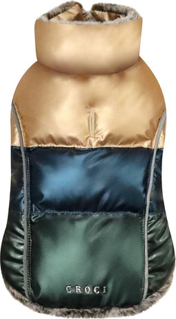 Croci hondenjas rhapsody metallic gevoerd goud / blauw / groen 40 cm