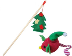 Croci XMAS kattenset van 2 | hengel en speeltje