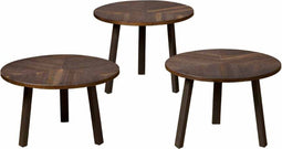 RENEW Lazio table set (3) - 54x54/45/40/35 - recl. teak wine