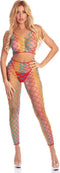 Crop top en legging regenboogkleuren Pink Lipstick - OS