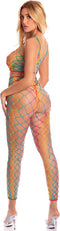 Crop top en legging regenboogkleuren Pink Lipstick - OS