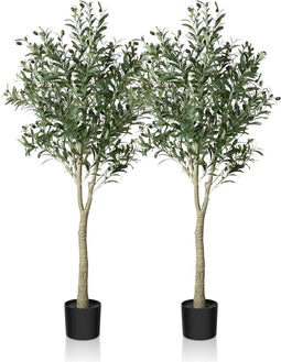 CROSOFMI - Kunstmatige Olijfboom - 1,5 Meter - Set van 2 - Voor Binnen en Buiten