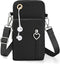 Crossbody-telefoontas voor dames, nylon mini-schoudertas, polstas, met afneembare verstelbare banden, portemonnee voor mobiele telefoons met koptelefoonpoort, voor mobiele telefoons onder de 18 cm