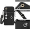 Crossbody-telefoontas voor dames, nylon mini-schoudertas, polstas, met afneembare verstelbare banden, portemonnee voor mobiele telefoons met koptelefoonpoort, voor mobiele telefoons onder de 18 cm