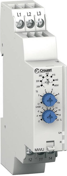 Crouzet MWU Bewakingsrelais 208 - 480 V/AC 1x wisselcontact 1 stuk(s)