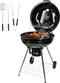 Goliving Houtskool Barbecue - Ø54 cm - Wielen - Inclusief Accessoires - Zwart