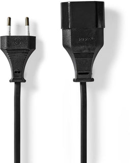 Nedis CEGL11085BK50 - Netsnoer Euro-connector - 500 cm - Zwart