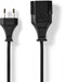 Nedis CEGL11085BK50 - Netsnoer Euro-connector - 500 cm - Zwart