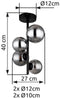Globo Riha - plafonniere - 4 lichtpunten - G9 - zwart - 56133-4D