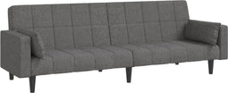 vidaXL - Slaapbank - 2-zits - met - 2 - kussens - stof - lichtgrijs
