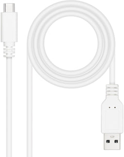 Nanocable 10.01.2102-W - USB-C naar USB A Kabel - 2 m - Wit