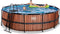 EXIT Wood zwembad ø488x122cm met zandfilterpomp - bruin