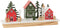 J-Line decoratie Winter Dorp - hout - mix - LED lichtjes