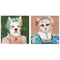 Schilderij DKD Home Decor 90 x 3,7 x 90 cm Hond Modern (2 Stuks)