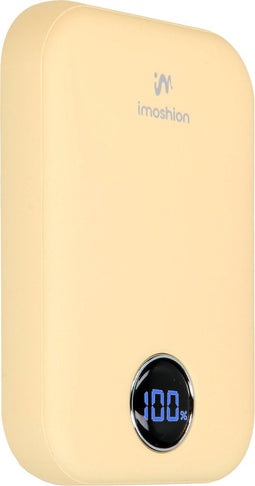 iMoshion® Powerbank - Magnetisch opladen 10000 mAh - Snellader USB-C / USB A - Draadloos voor iPhone 12/13/14/15/16 - Geel