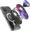 PopSockets PopGrip - Telefoonbutton en Standaard compatibel met een magnetische ring voor iPhone 12 en hoger - Blauw Nebula