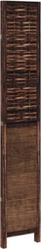 vidaXL - Kamerscherm - met - 3 - panelen - massief - paulowniahout - donkerbruin