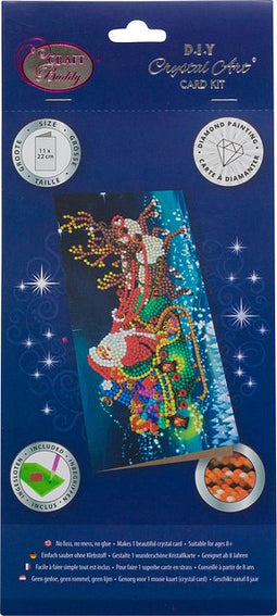 Crystal Art - Diamondpainting crystal art kaart santa's sleigh | 100 stuks