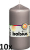 Bolsius Stompkaarsen 10 st 120x58 mm warm grijs