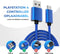 CS Consoleskins Oplaadkabel geschikt voor PS4 - 2 Meter - Snelle Oplader geschikt voor PlayStation 4 Controller - Micro USB Kabel – Nylon Gevlochten Snellader - Accessoires geschikt voor PS4 - Blauw