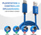 CS Consoleskins Oplaadkabel geschikt voor PS4 - 3 Meter - Snelle Oplader geschikt voor PlayStation 4 Controller - Micro USB Kabel – Nylon Gevlochten Snellader - Accessoires geschikt voor PS4 - Blauw